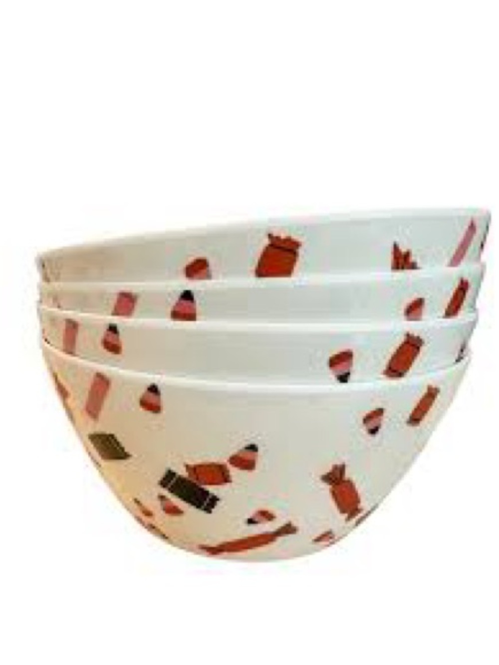 Hyde & EEK! Plastic Candy Pattern Halloween Bowls - Set of 4 - Picture 2 of 11